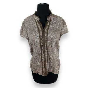 Vintage Faded‎ Glory Short Sleeve Lace Blouse Womens Small